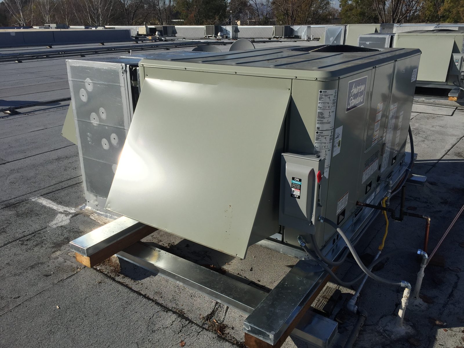 Replacement packaged unit set on new sleepers with galvanized sleeper caps